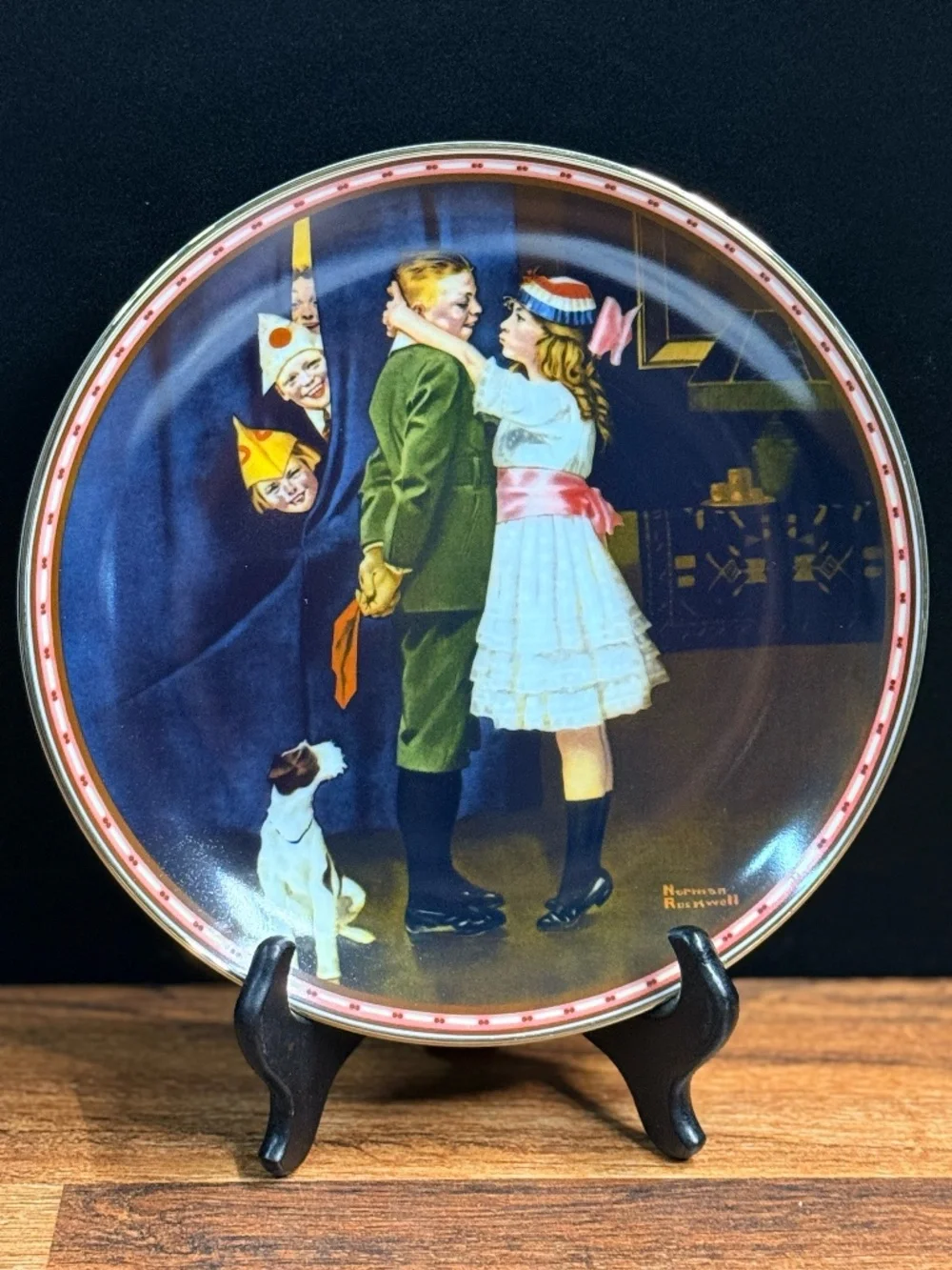 1988 NORMAN ROCKWELL “Kiss and Tell” Collector Plate